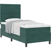 Syfax Boxspringbed met hoofdeinde Donkergroen 100 x 200 cm Fluweel
