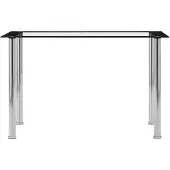 Syfax Eettafel 120x60x75 cm gehard glas zwart en transparant