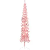 Syfax Kunstkerstboom half met standaard smal 210 cm roze