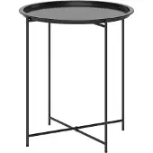 Outsunny tuintafel - Ø46 x 50H cm - staal - zwart