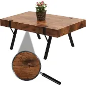 Mendler Salontafel -L54, woonkamertafel bijzettafel sofatafel, metaal 43x110x60cm ~ donker wild eiken