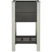 vidaXL Plantenbak verhoogd met schap 50x50x90 cm HKC grijs