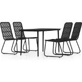 vidaXL 5-delige Tuinset zwart