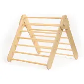 LEG & GO Pikler Klimdriehoek van Hout, Montessori Klimrek voor Peuters, Naturel