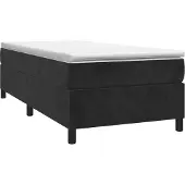 vidaXL Boxspring bed fluweel zwart 90x190 cm