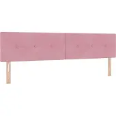 vidaXL LED Hoofdbord met LED-stripverlichting Roze 200 cm Fluweel