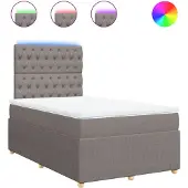 vidaXL Boxspring met matras stof taupe 120x190 cm