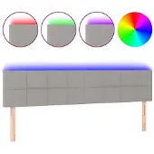 vidaXL Hoofdbord LED 160x5x78/88 cm stof lichtgrijs