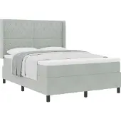 vidaXL Boxspringbed met matras Lichtgrijs 160 x 200 cm Fluweel