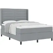 vidaXL Boxspring bed met kussen Lichtgrijs 190 x 140 cm Stof