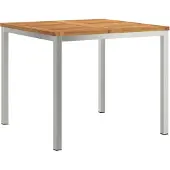 Syfax Eettafel 90x90x75 cm Massief Acacia Hout en Roestvrijstaal