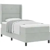 Syfax Boxspringbed met hoofdeinde Lichtgrijs 90 x 190 cm Fluweel