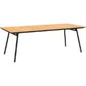 Ebuy24 Tuintafel Cleveland - Teak - Naturel/Zwart - 220cm