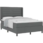 vidaXL Boxspring bed met matras Donkergrijs 190 x 140 cm Stof