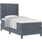 Syfax Boxspringbed met hoofdeinde Donkergrijs 80 x 200 cm Fluweel
