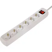 Hama Distributiepaneel 6-Weg met Schakelaar-Kinderbescherming Couperen-circuit CA 230 V uitgangsconnectoren: 6 3 m wit