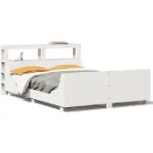 vidaXL Bedframe zonder matras massief grenenhout wit 120x200 cm