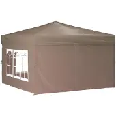 Syfax Partytent inklapbaar met zijwanden 3x3 m taupe