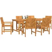 Syfax Tuin eettafelset 7 st Bruin Massief Acaciahout