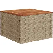Syfax Tuintafel 55x55x37 cm poly rattan en acaciahout beige