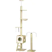 PawHut -kattenboom-spaanplaat-40x40x285cm-bruin