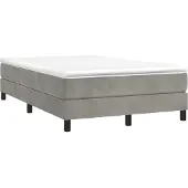 Syfax Boxspring met matras fluweel lichtgrijs 120x200 cm