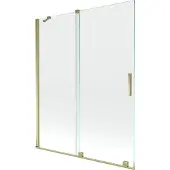 Mexen Velar badwand 2-vleugelig schuifbaar 140 x 150 , transparant, goud - 896-140-000-01-50