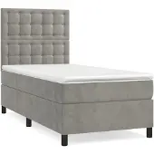 Syfax Boxspring met matras fluweel lichtgrijs 80x200 cm