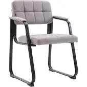 CLP Stoel met armleuningen Canada B, gestoffeerde bezoekersstoel met stofbekleding Stof/licht grijs