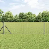 Syfax Euro-hek met grondbevestiging 10 x 0,4 m PVC-Coated Staal Grijs