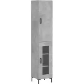 Syfax Hoge kast 34,5x34x180 cm bewerkt hout betongrijs