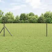 Syfax Euro-hek met grondbevestiging 10 x 0,8 m PVC-Coated Staal Grijs