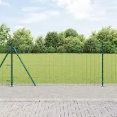 Syfax Euro-hek met betonnen voetstuk 10 x 1 m PVC-Coated Staal Groen