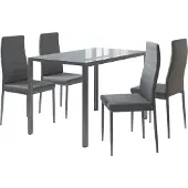 Vicco Grand Eettafel set – 120 x 75 cm Set van 4 Grijs