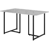 Vicco Merido Eettafel – 140 x 80 cm Zwart/marmer-wit