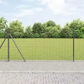 Syfax Euro-hek met betonnen voetstuk 10 x 1 m PVC-Coated Staal Grijs