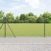 Syfax Euro-hek met betonnen voetstuk 10 x 1 m PVC-Coated Staal Grijs