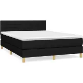 Syfax Boxspring met matras stof zwart 140x200 cm