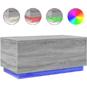 vidaXL Salontafel met LED-verlichting 90x50x40 cm grijs sonoma eiken