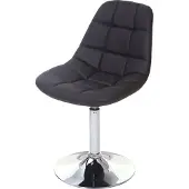 MCW Eetkamerstoel -A60, draaistoel, retro jaren 50 design ~ kunstleer bruin, chromen onderstel
