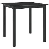 Syfax Tuintafel 80x80x74 cm aluminium en glas zwart