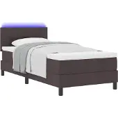 Syfax Boxspring bed met hoofdeinde Donkerbruin 100 x 200 cm Stof