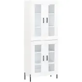 Syfax Hoge kast 69,5x34x180 cm bewerkt hout wit