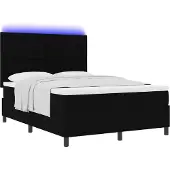 Syfax Boxspring bed met LED-stripverlichting Zwart 160 x 200 cm Stof
