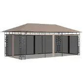 Syfax Prieel met klamboe 180 g/m² 6x3x2,73 m taupe