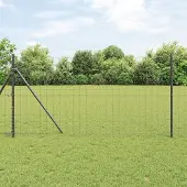 Syfax Euro-hek met grondbevestiging 10 x 1 m PVC-Coated Staal Grijs