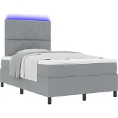 Syfax Boxspring bed met hoofdeinde Lichtgrijs 120 x 200 cm Stof
