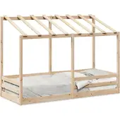 Prolenta Maison Exclusive - Kinderbed met kap, 75x190 cm, massief grenenhout