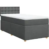 vidaXL Boxspring met matras stof donkergrijs 80x200 cm