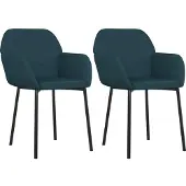 Syfax Eetkamerstoelen 2 st fluweel blauw
